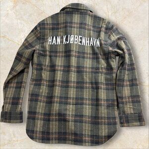 Han Kjobenhavn Army Shirt Wool Blend‎ Plaid Shacket Size M